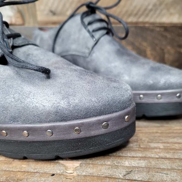 Hispanitas Metallic Grey Leather Lace Up Shoes - Picture 10 of 16